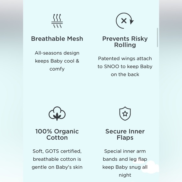 Happiest Baby SNOO Sacks - GRAY with white stars - Picture 9 of 9